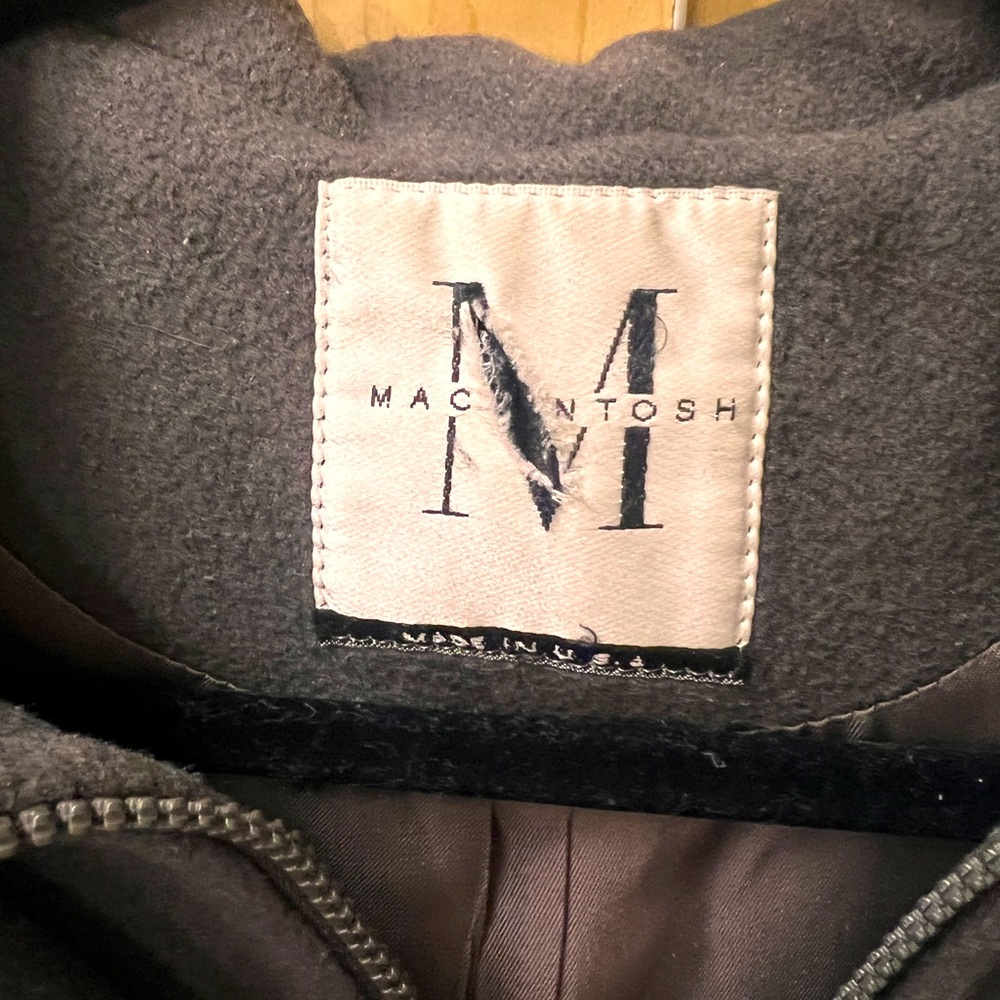 Macintosh Taupe Hooded Coat - Picture 3 of 12